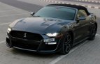 Black Ford Mustang EcoBoost Convertible V4 2019 for rent in Ajman 1
